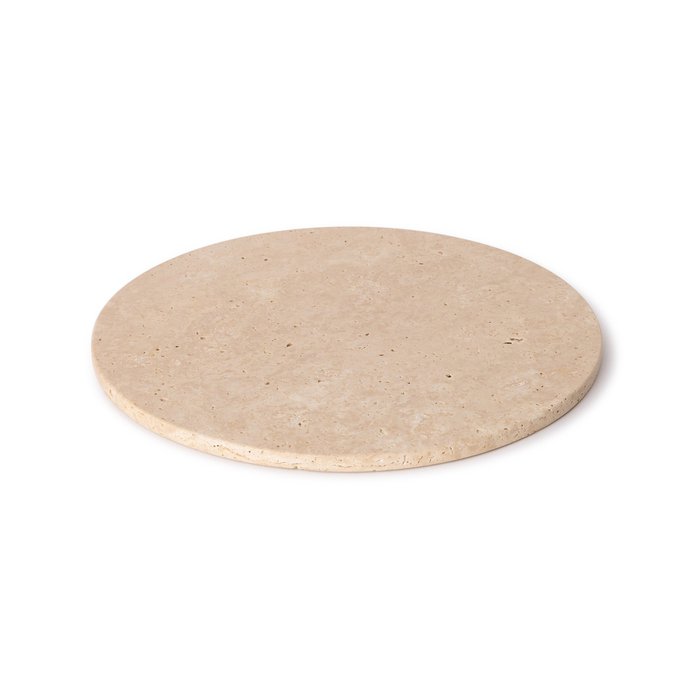 Travertine dienblad rond