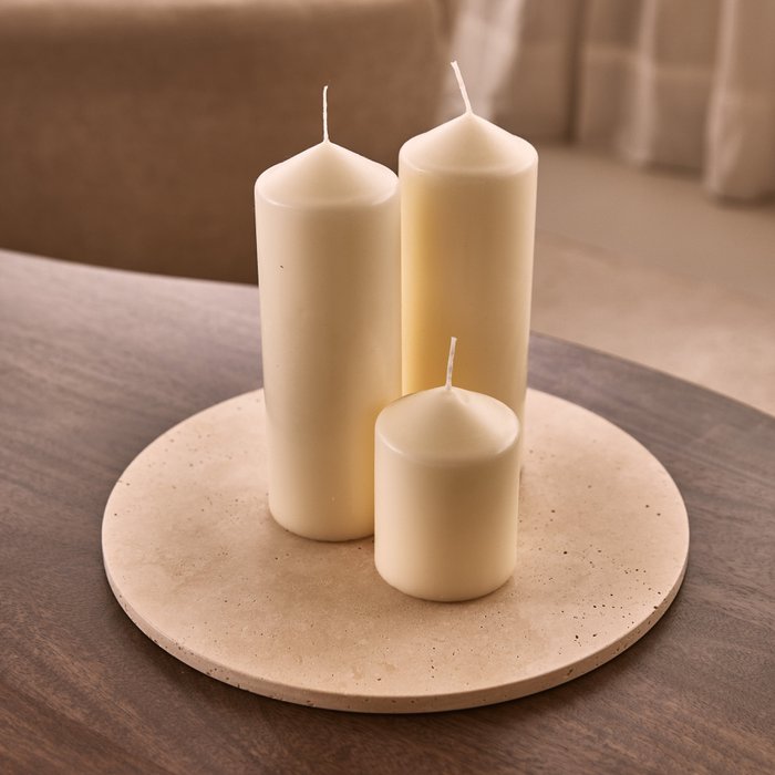 Travertine dienblad rond